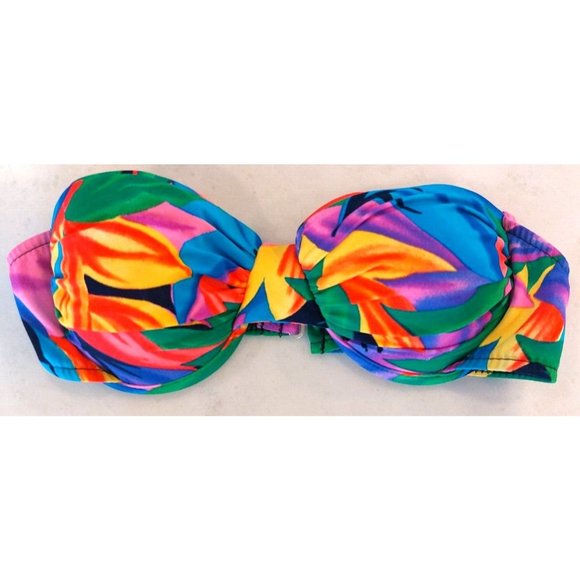 Victoria's Secret PINK Tropical Strapless Push Up Bikini Top‎ Small - Cup B - Picture 1 of 7